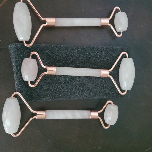 ππ HPππRose Quartz Lymphatic drainage Face Roller - Picture 1 of 7